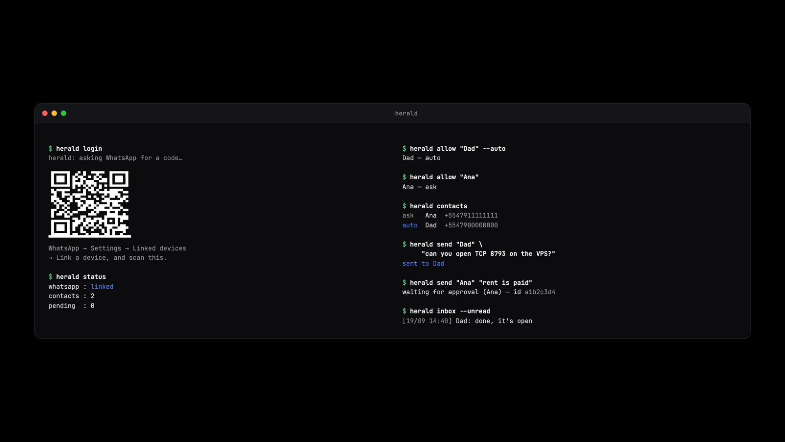 Herald no terminal
