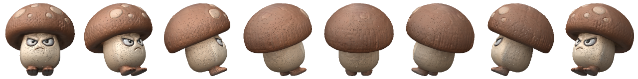 one mushroom enemy rendered from eight directions