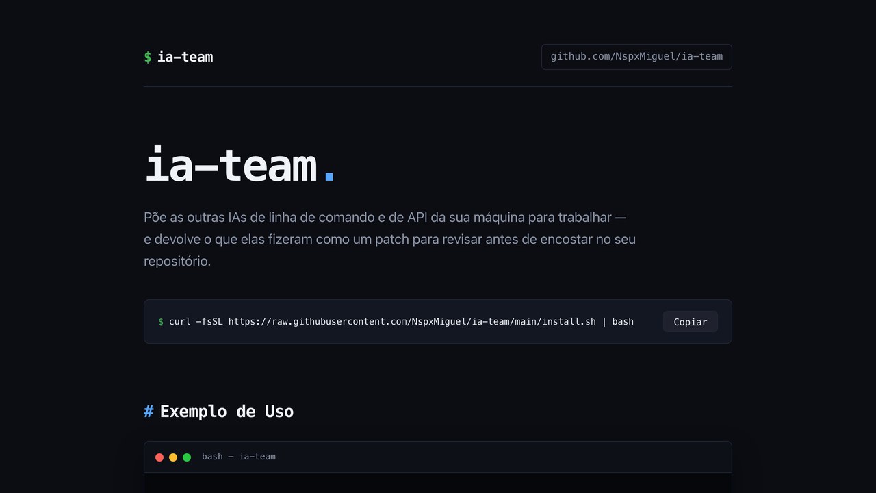ia-team project interface and command-line workflow